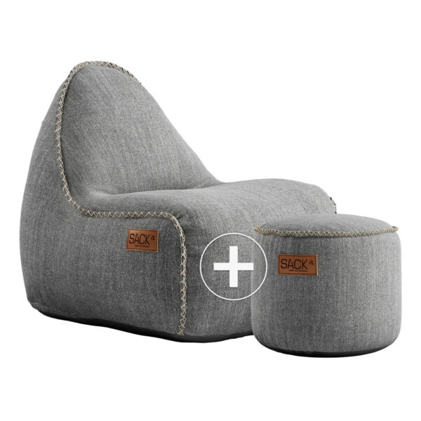 Sackit Junior Cobana Lounge Chair  Pouf   Lysegrå