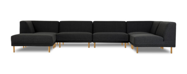 Paris   Chaiselongsofa  Seks Moduler   Træben